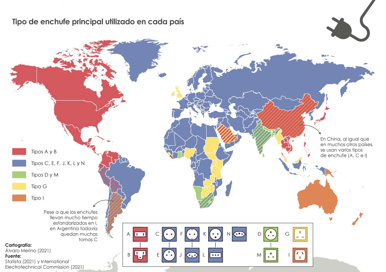 mapa enchufes por pais